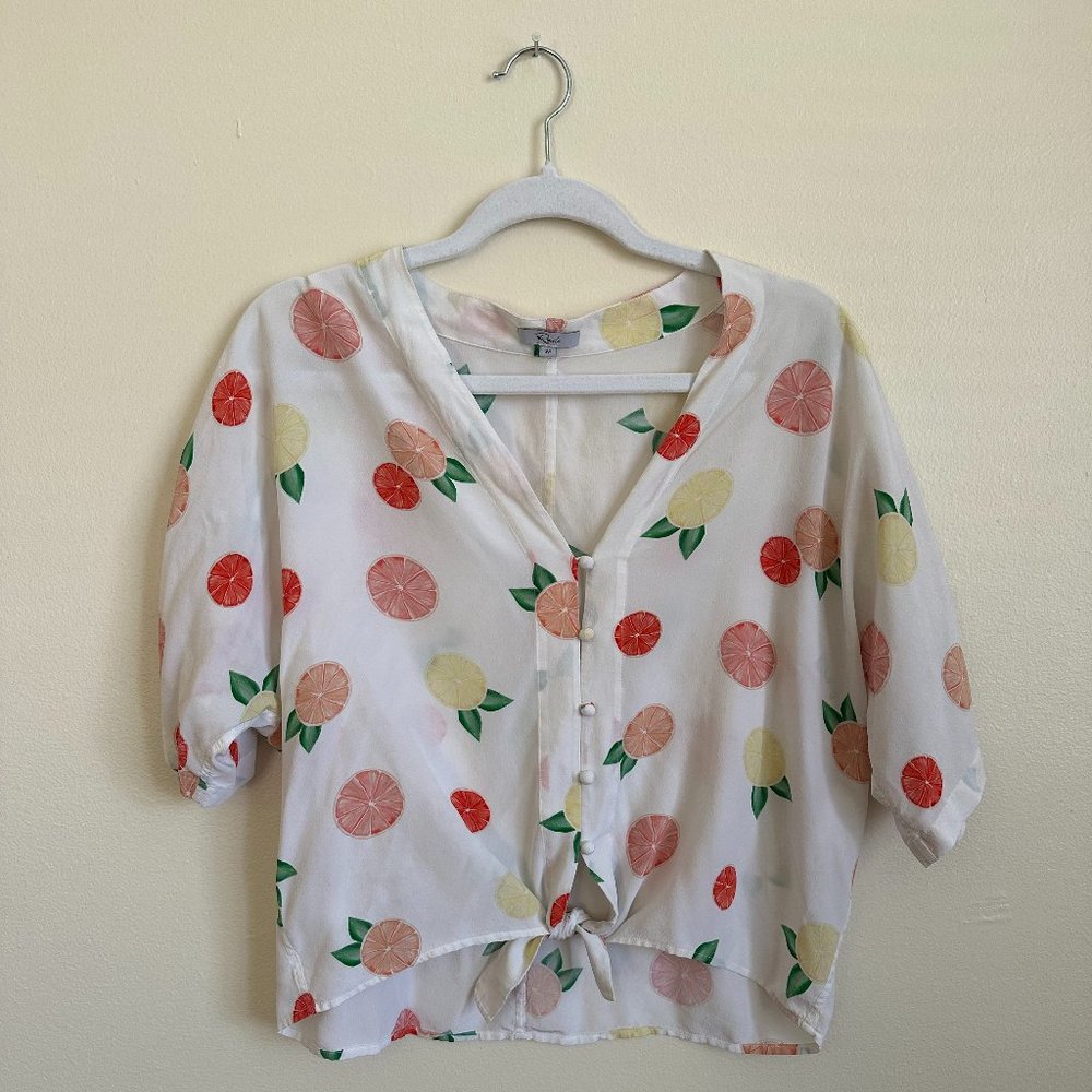 RAILS Thea Citrus Top Tie Front Blouse | Size M